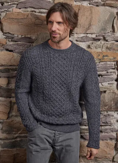 Eoghan Roll Neck Sweater in Slate